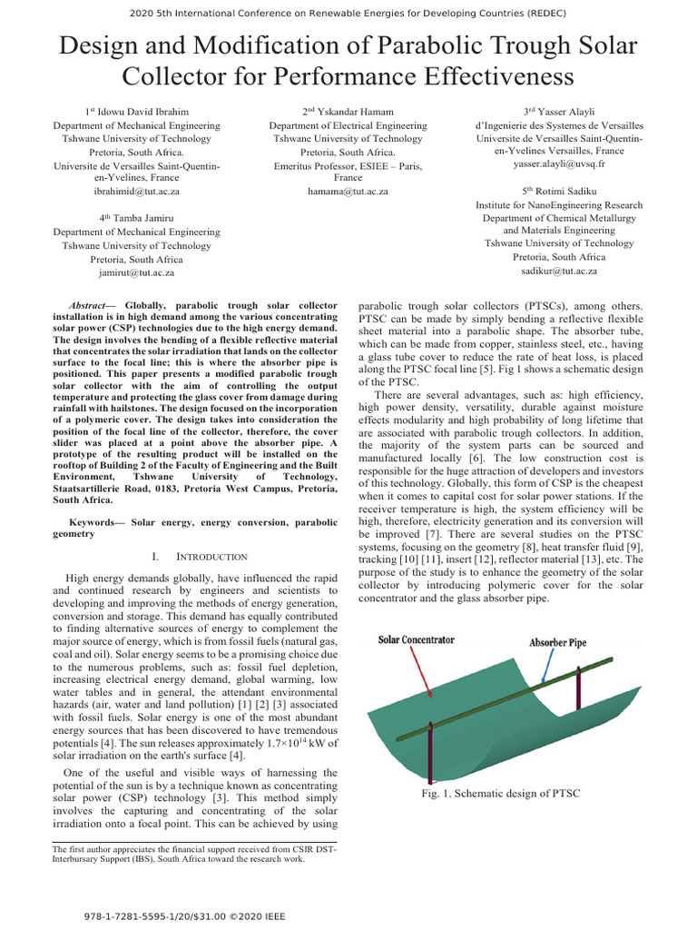 Enhanced Parabolic Trough Design | PDF | Heat Transfer | Solar Energy