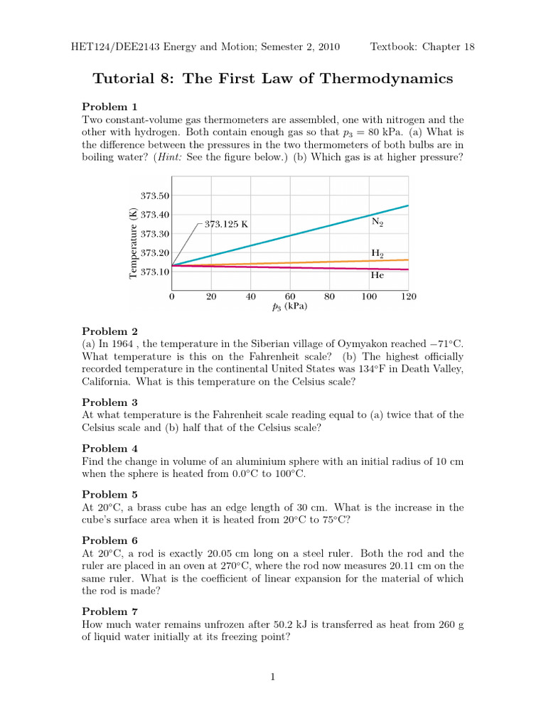 Tut 8 | PDF | Temperature | Heat
