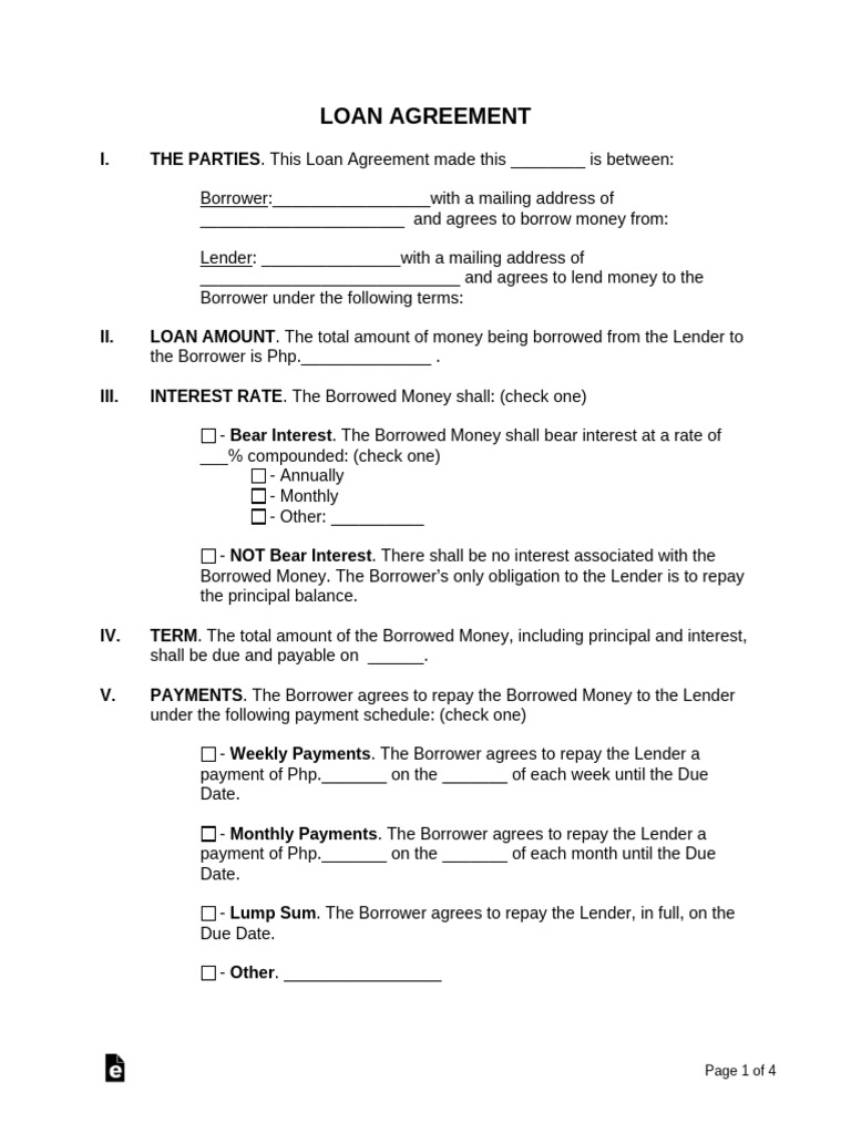 Loan Agreement Template for Borrowers | PDF | Interest | Loans