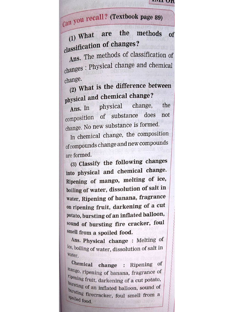 Chemical Changes CLASS8 | PDF