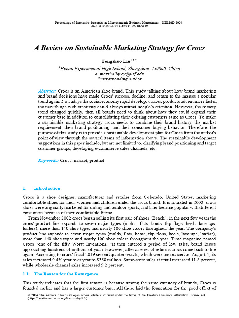 A Review On Sustainable Marketing Strategy For Cro | PDF | Brand ...