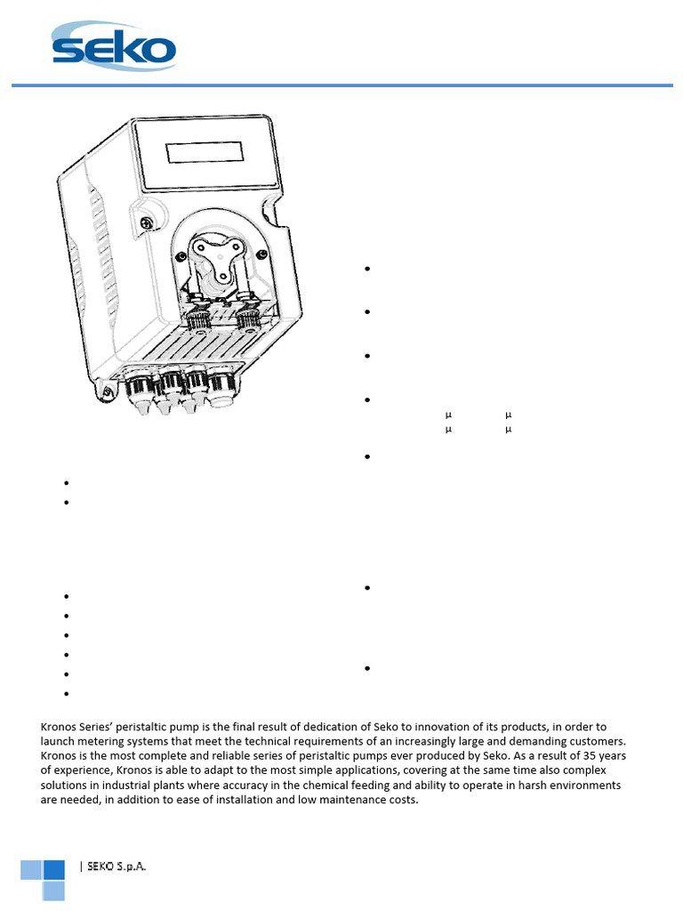 Kronos KR & KK Series Dosing Pump Guide | PDF | Equipment | Electricity