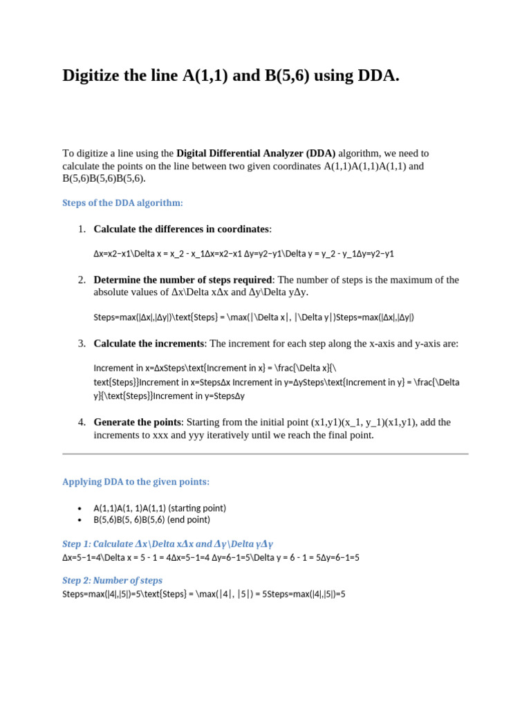 Digitize The Line A | PDF | Algorithms | Applied Mathematics