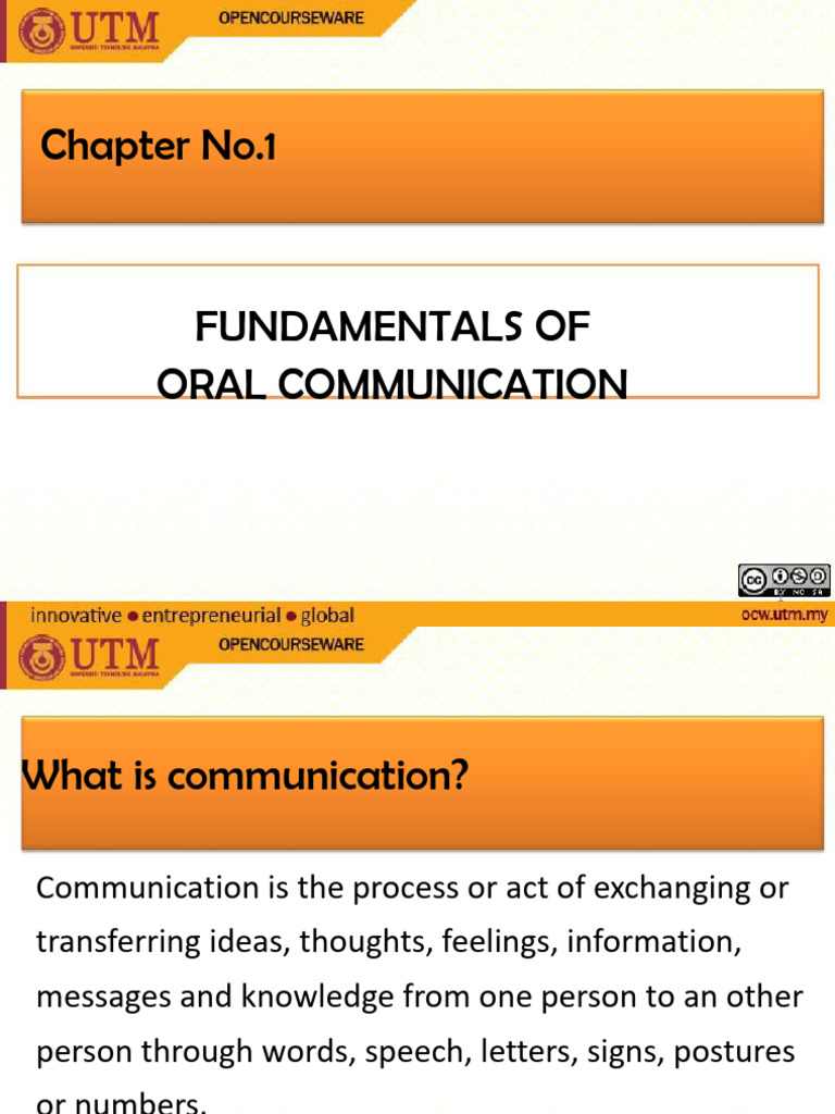 Fundamentals of Oral Communication | PDF | Communication | Nonverbal ...