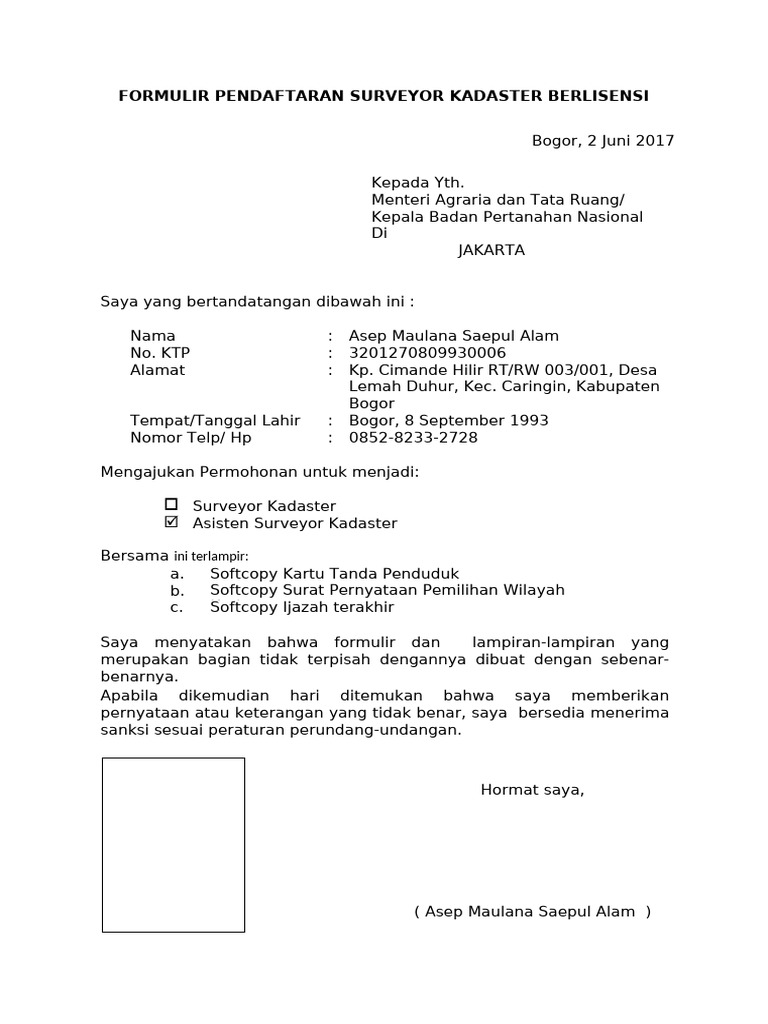 Formulir Master Surveyor Pdf