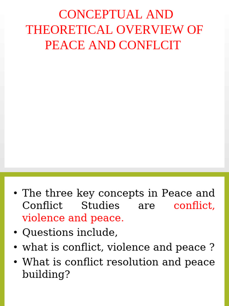 Overview of Peace and Conflict Studies | PDF | Alternative Dispute ...
