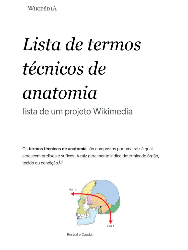 Termos Técnicos de Anatomia Explicados | PDF | Morfologia (Biologia ...