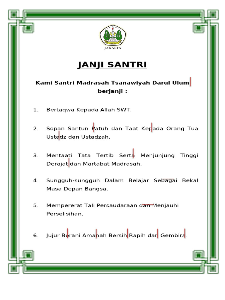 Janji Santri 2022 | PDF
