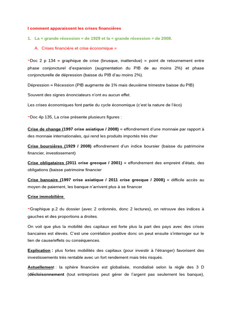 Crises financières : causes et impacts | PDF | Crise financière | Banques