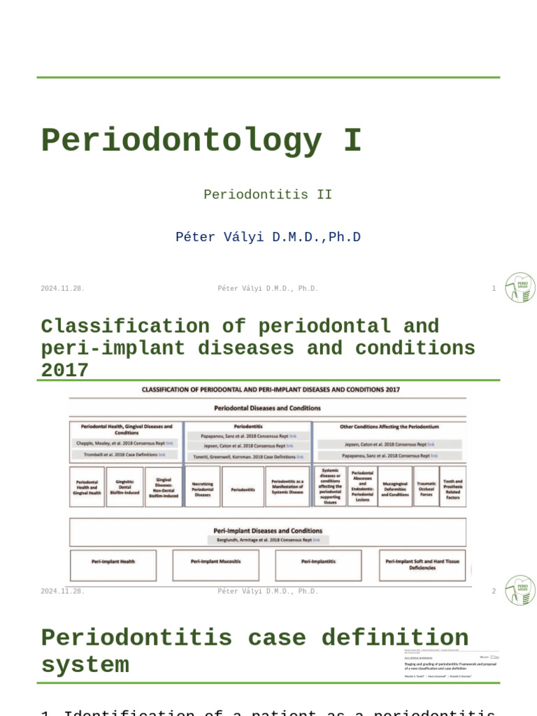 Periodontitis Classification and Management | PDF | Periodontology ...