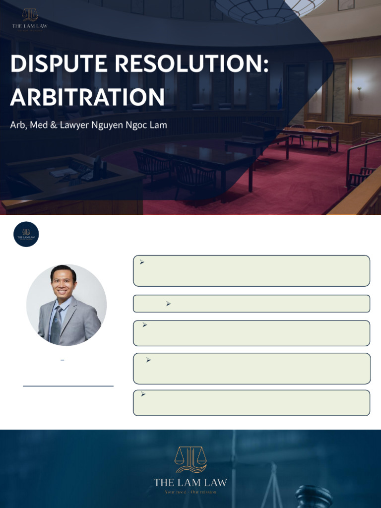 Arbitration - The Lam | PDF | Arbitration | Arbitral Tribunal