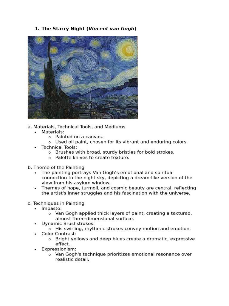 The Starry Night Pdf