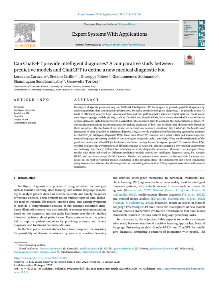 Caruccio 等 - 2024 - Can ChatGPT provide intelligent diagnoses A ...
