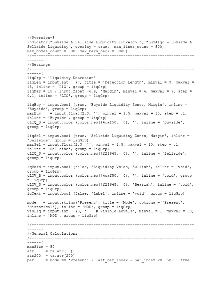 Buyside & Sellside Liquidity Indicator | PDF | Computer Programming ...