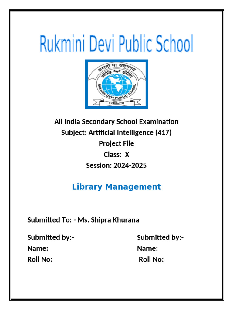 Library Management Project Code Class X 2024-2025 | PDF | Python ...