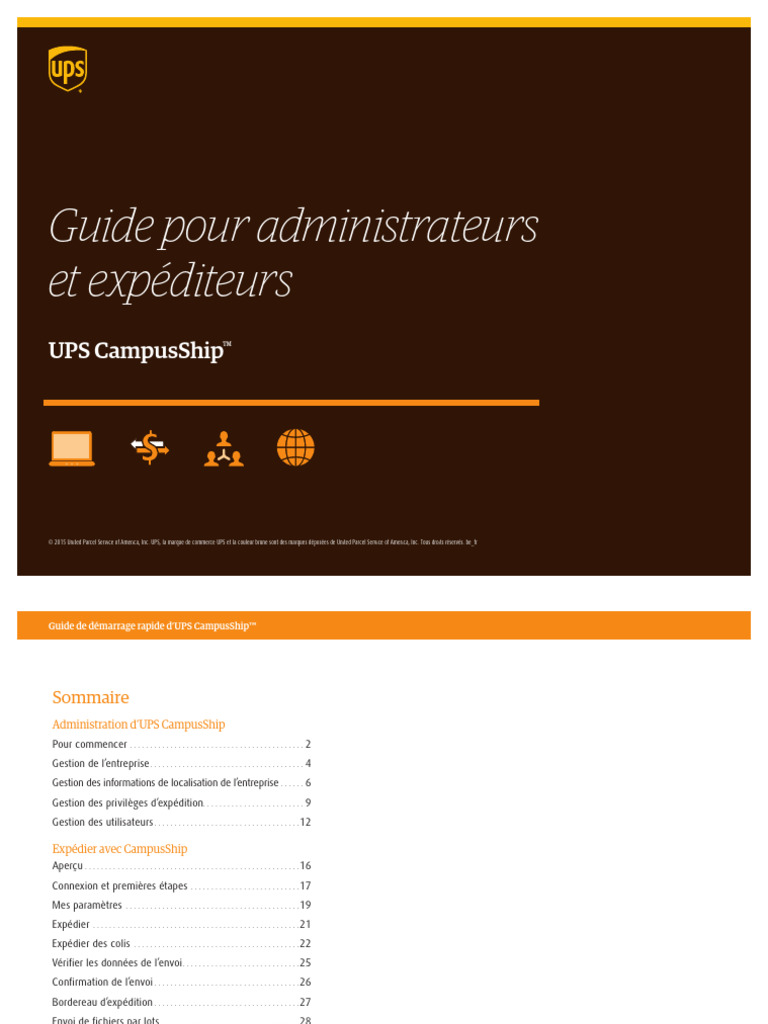 UPS CampusShip User Guide | PDF | United Parcel Service | Informatique