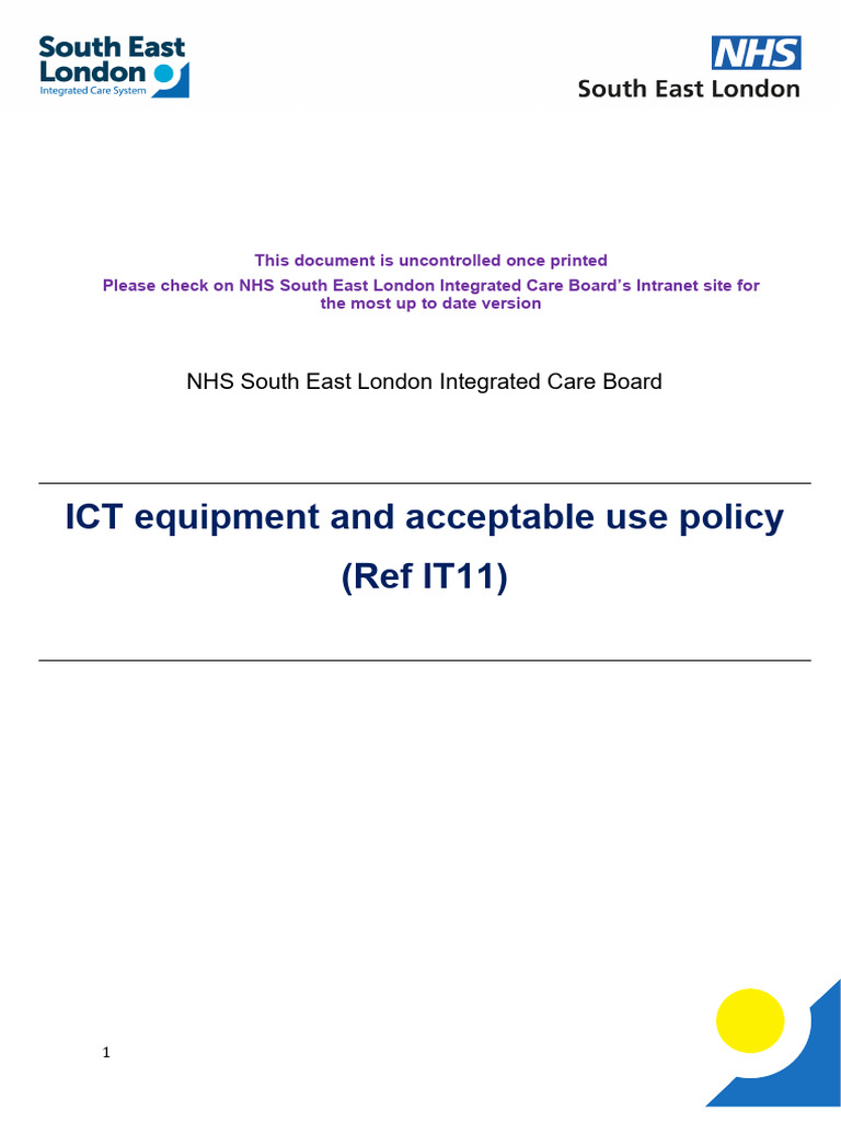 Iiii ICT Equipment and Acceptable Use Policy | PDF | Computer Security ...