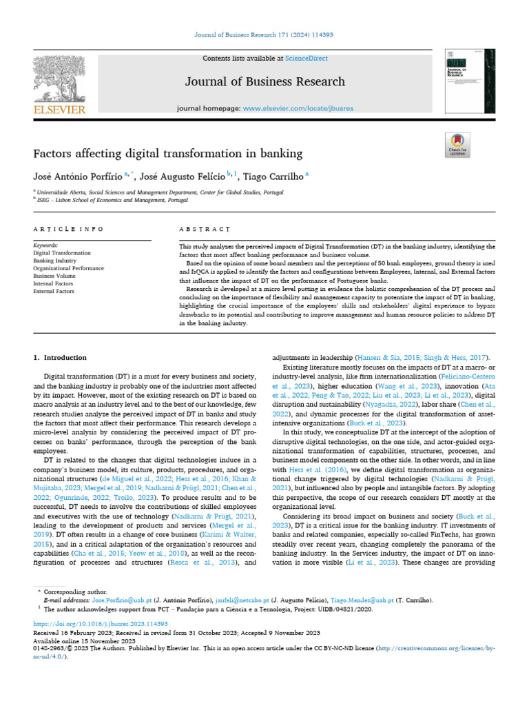 Digital Transformation in Banking Factors | PDF | Strategic Management ...