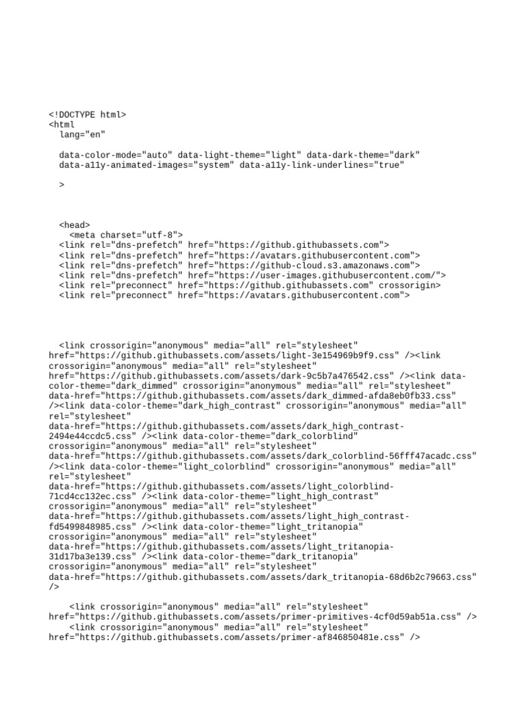 GitHub HTML Document Structure | PDF | Software Engineering | Software ...