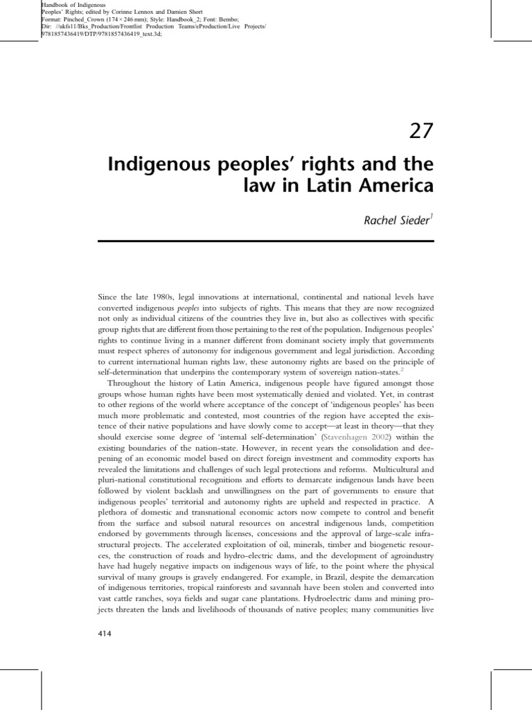 Indigenous Peoples' Rights in Latin America | PDF | Indigenous Peoples ...