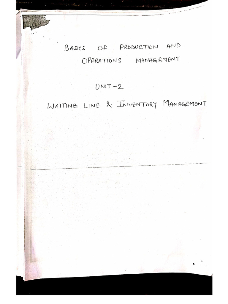 Production & Operation Management Unit 2 | PDF
