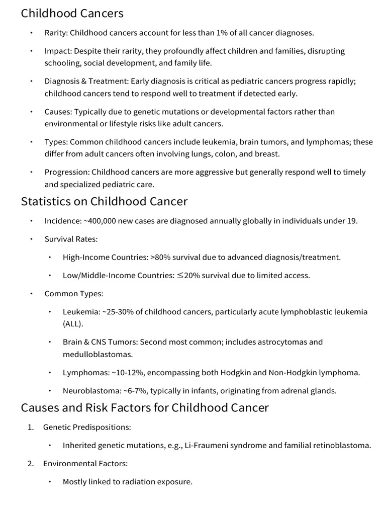 Understanding Childhood Cancers: Types & Care | PDF | Cancer | Lymphoma