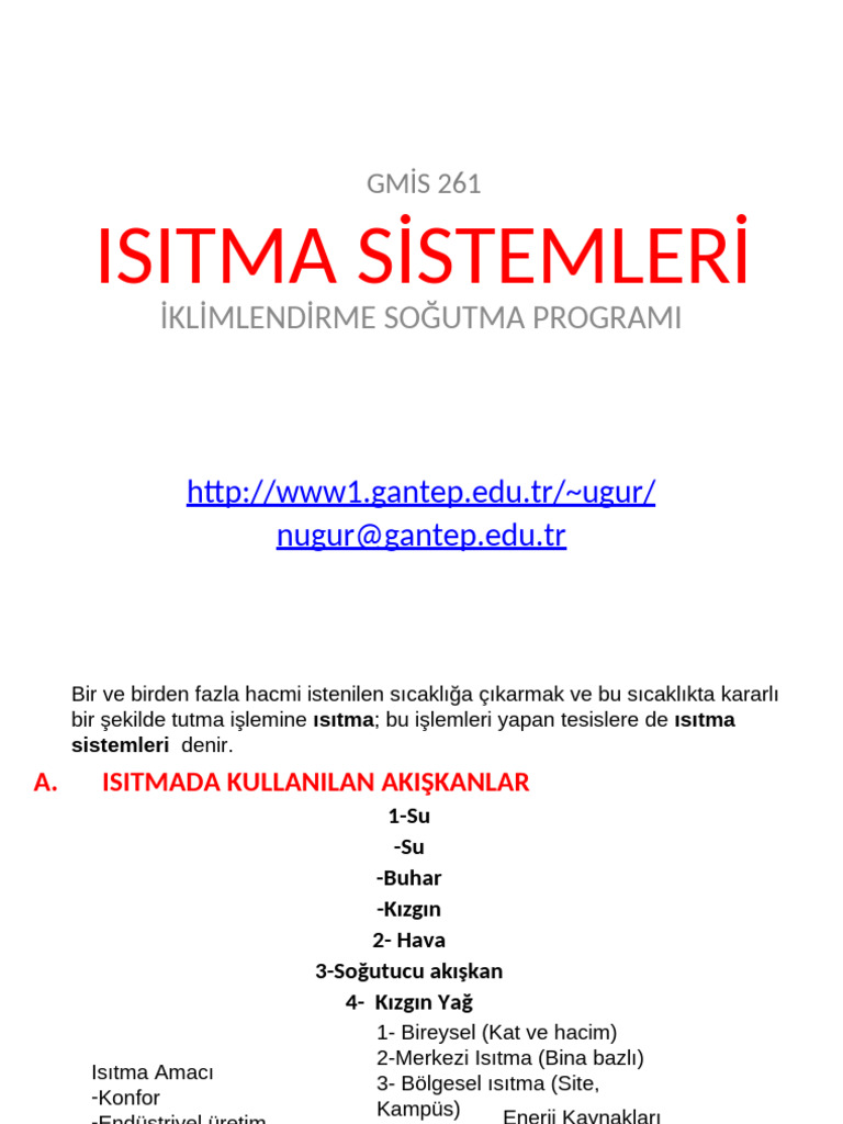GMIS261 Isitma Sistemleri 2 | PDF