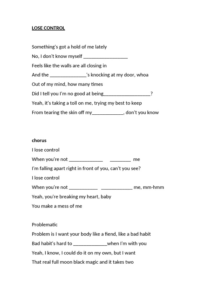 Lose Control | PDF