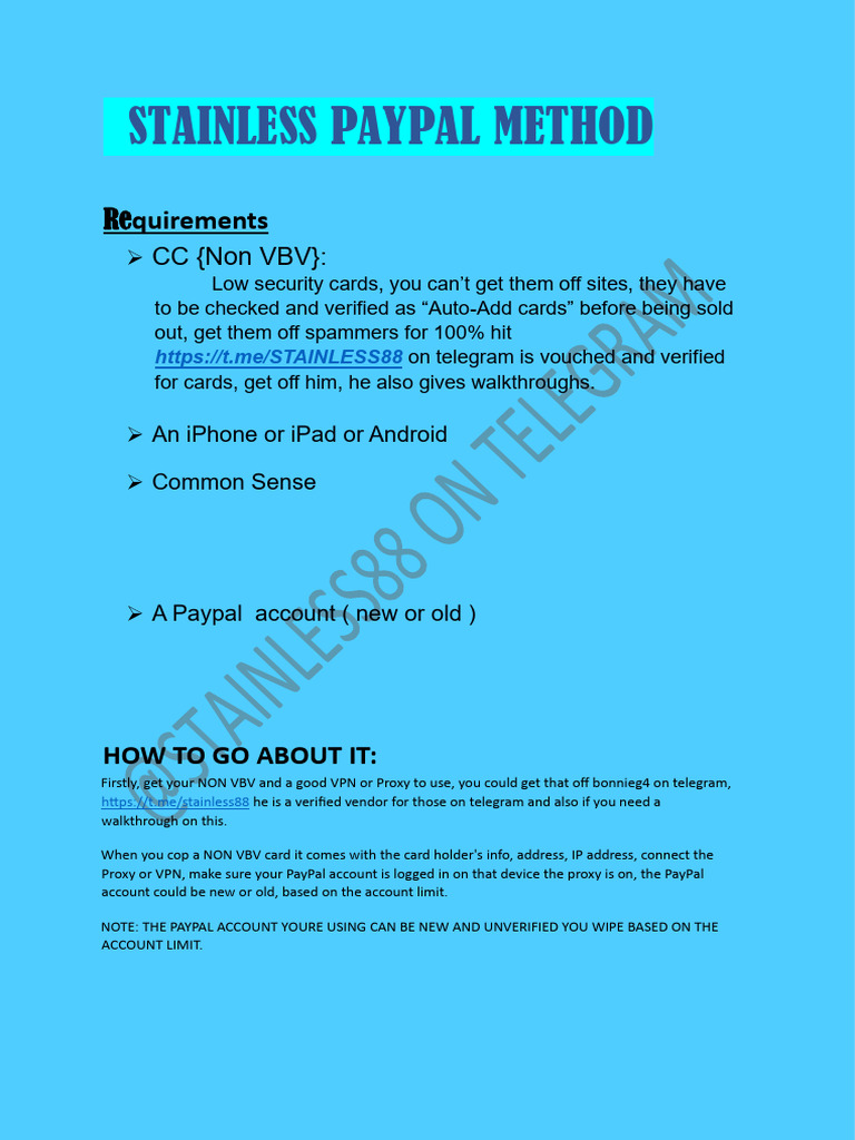 Stainless Paypal Method Guide Pdf