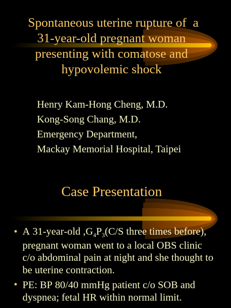 Uterine Rupture Case Study in Pregnancy | PDF | Uterus | Childbirth