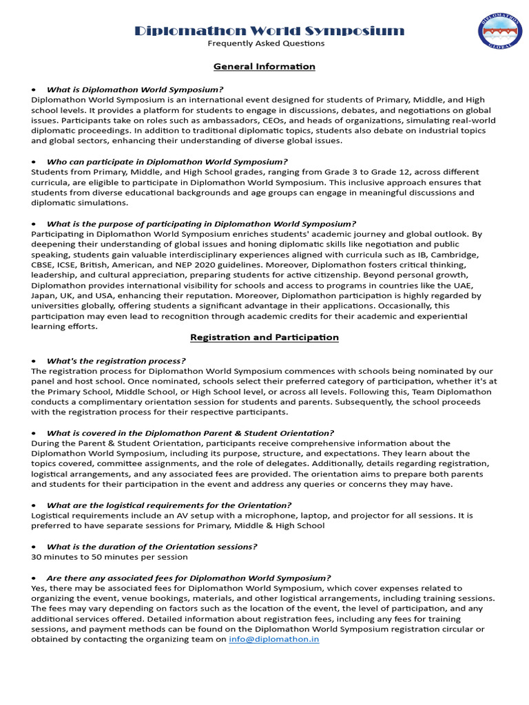 Diplomathon World Symposium Overview | PDF | Committee | Internet