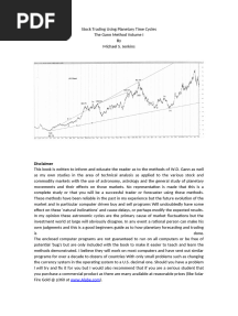 Stock Trading Using Planetary Time Cycles
