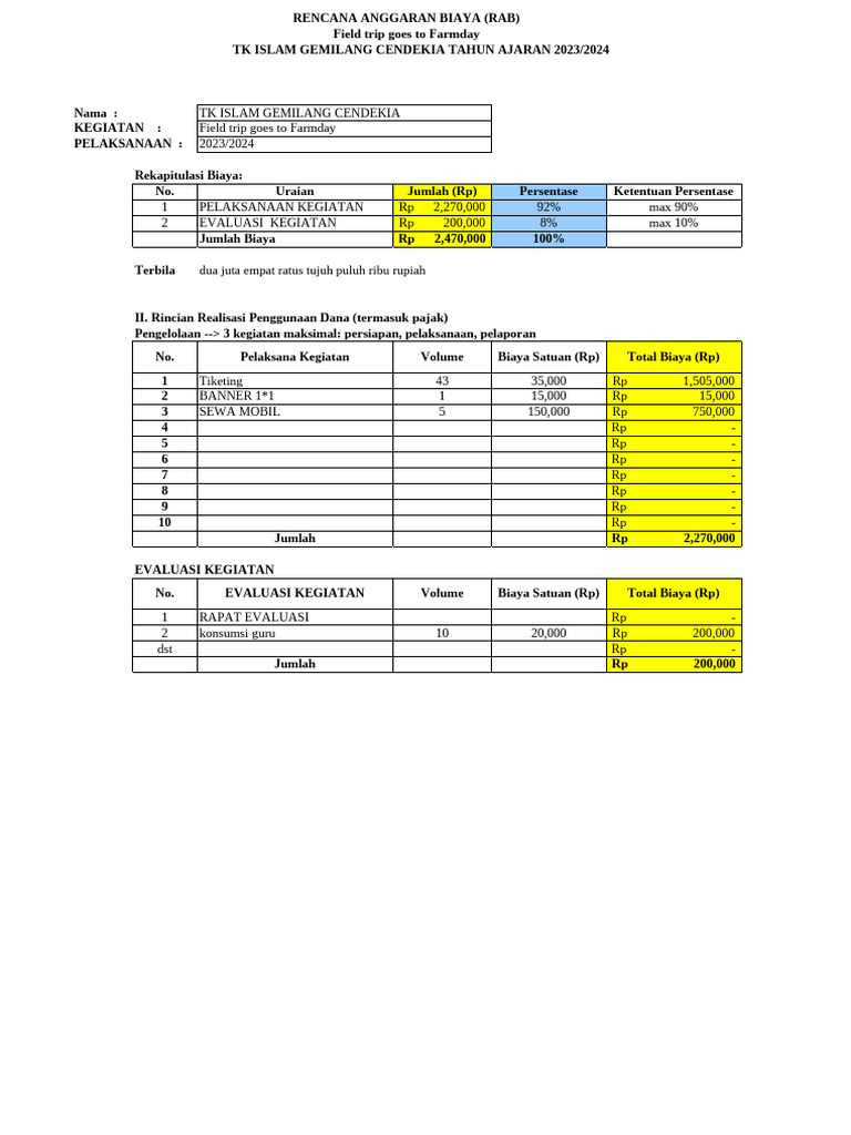 RAB Field Trip Farmday TK Islam 2023 | PDF