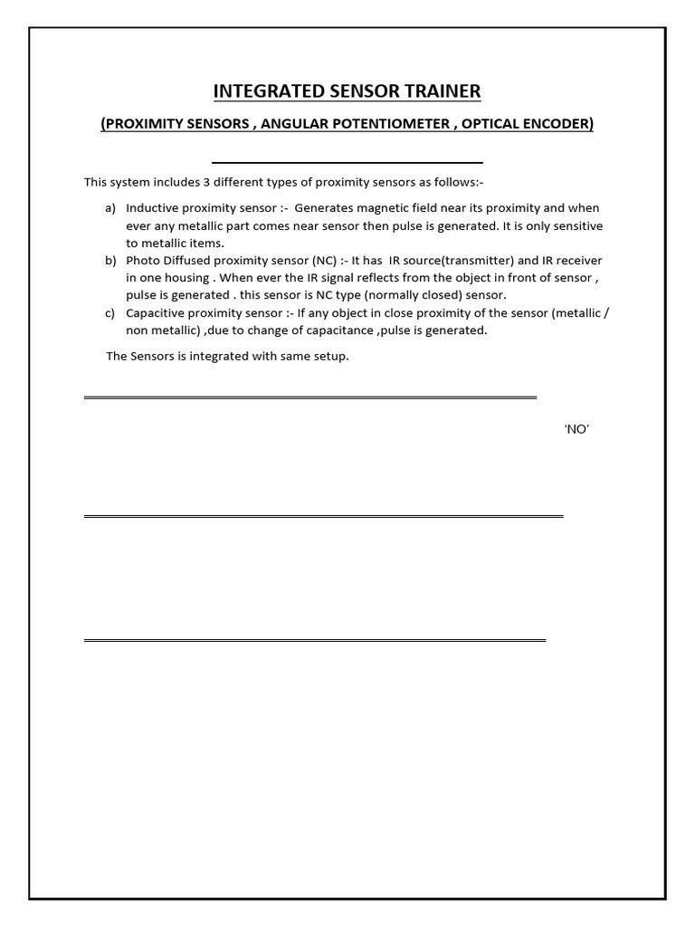 Integrated Sensor Trainer Overview | PDF | Sensor | Electrical Engineering