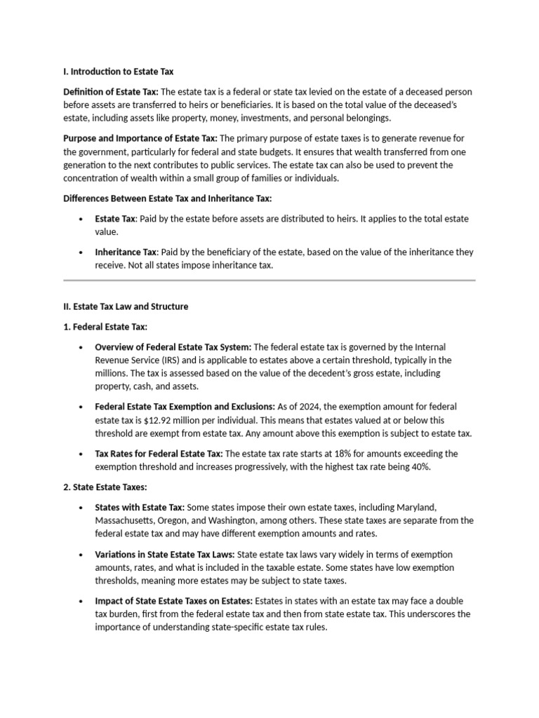 Understanding Estate Tax Basics | PDF | Estate Tax In The United States ...