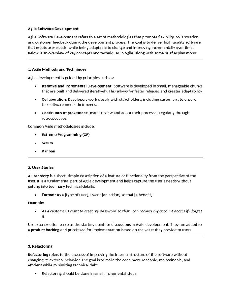 Overview of Agile Software Development | PDF | Agile Software ...