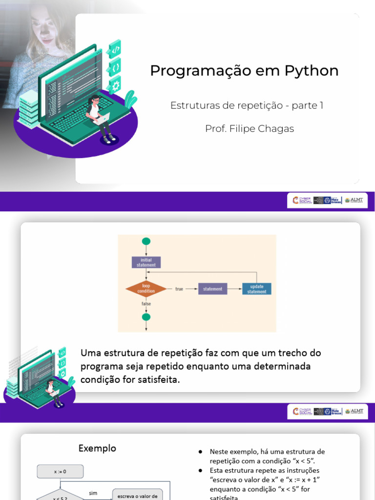 Estruturas de Repetição em Python | PDF | Programação de computadores ...