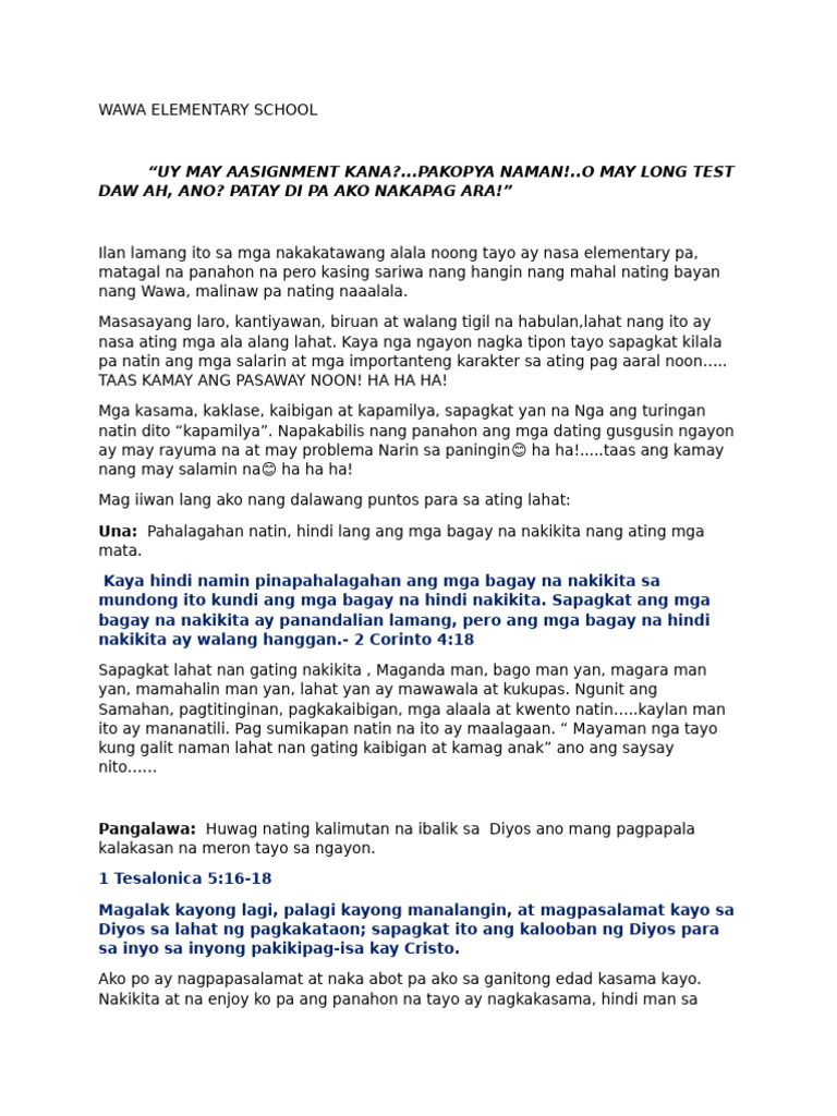 Reunion Speech For Bro Dhoy | PDF