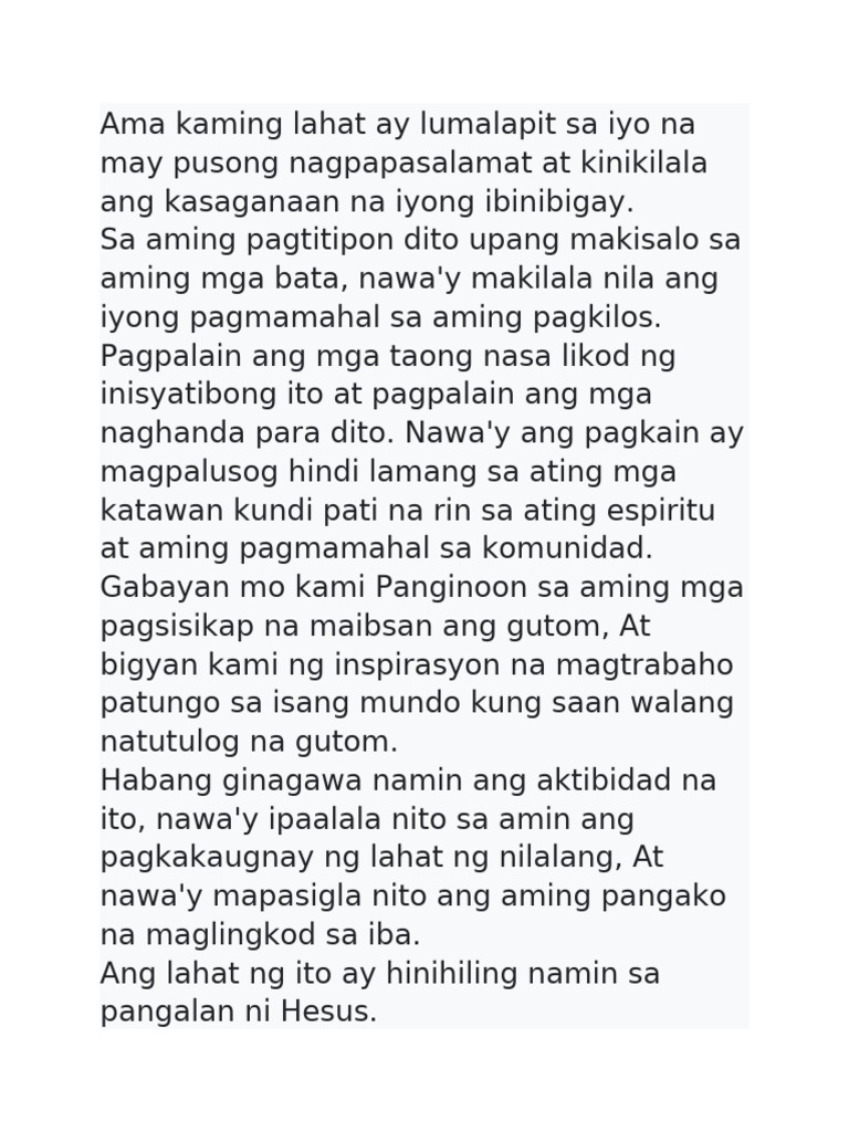 Tagalog Prayer | PDF