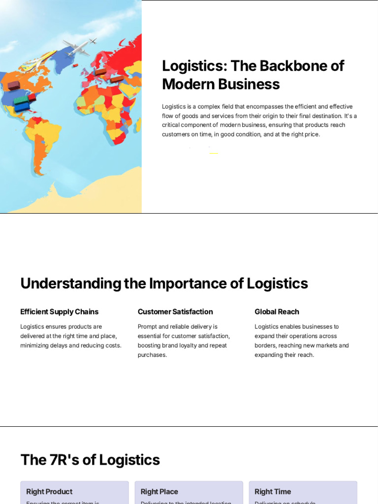 Importance of Logistics in Business | PDF