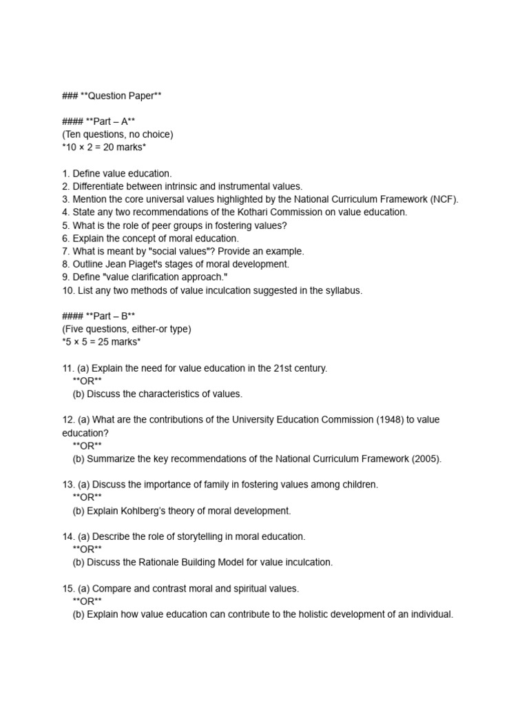 Set 3 Value Education Pdf Morality Psychology