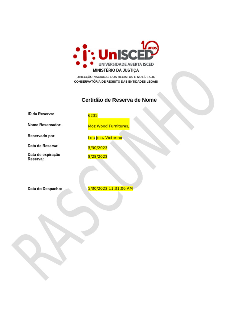 Formulario para constituicao legal da empresa 1 3 pdf