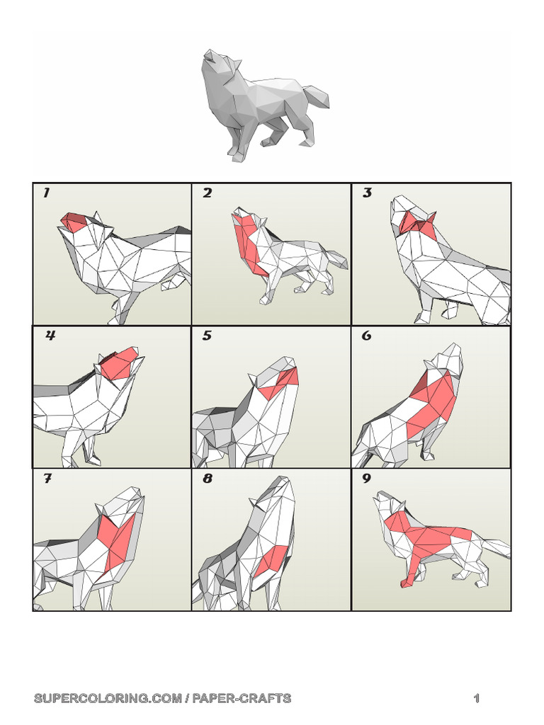 Wolf Howling Paper Crafts | PDF