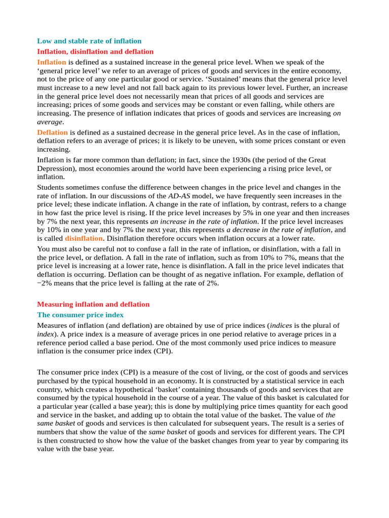 Understanding Inflation, Deflation, and CPI | PDF | Cost Of Living ...