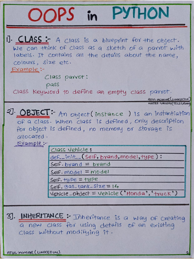 OOPs in Python | PDF