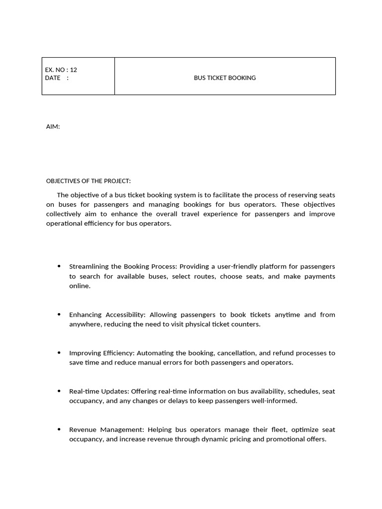 Bus Ticket Booking System Overview | PDF