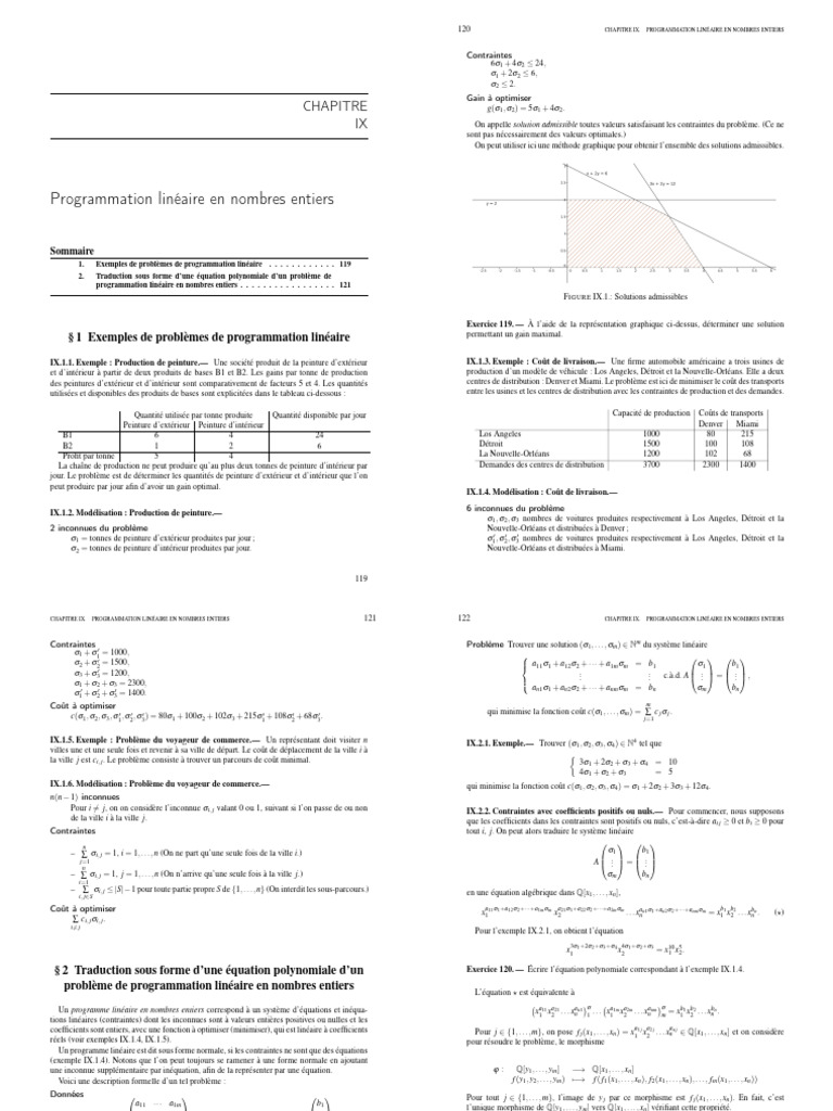 Programmation linéaire entière expliquée | PDF | Optimisation linéaire ...