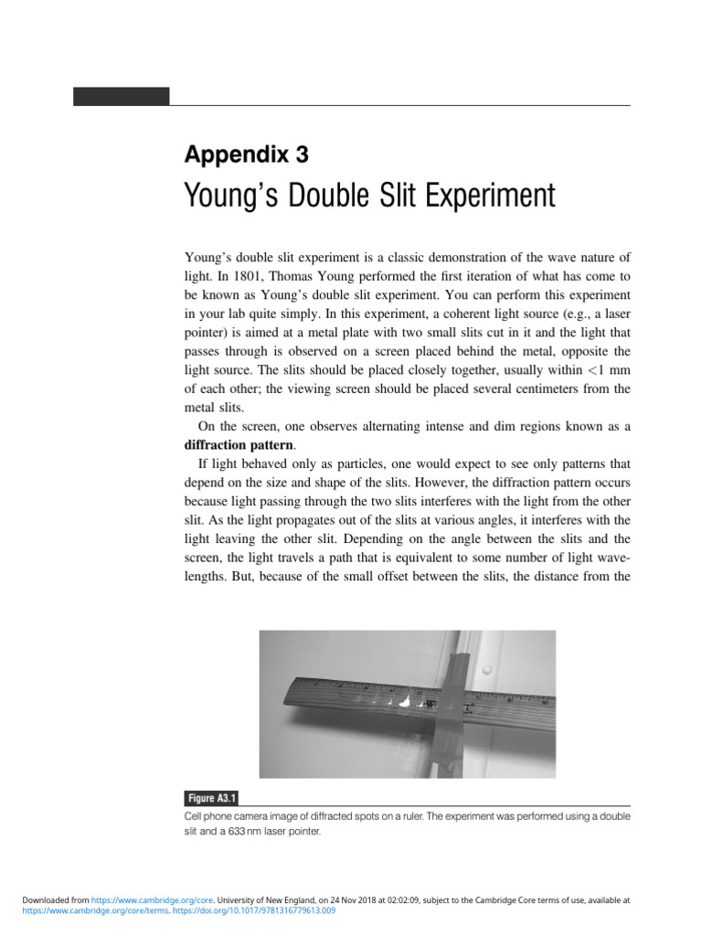 Young's Double Slit Experiment | PDF | Electromagnetic Radiation ...