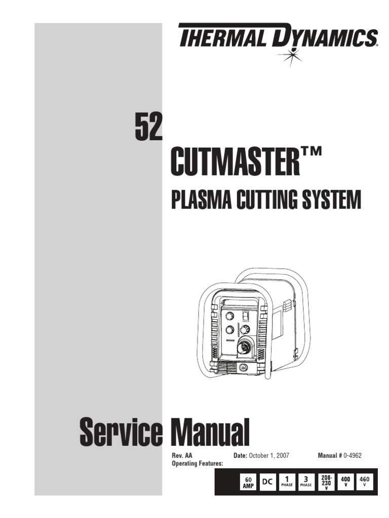 0-4962 Cutmaster 52 Plasma Cutting System | PDF | Electric Arc