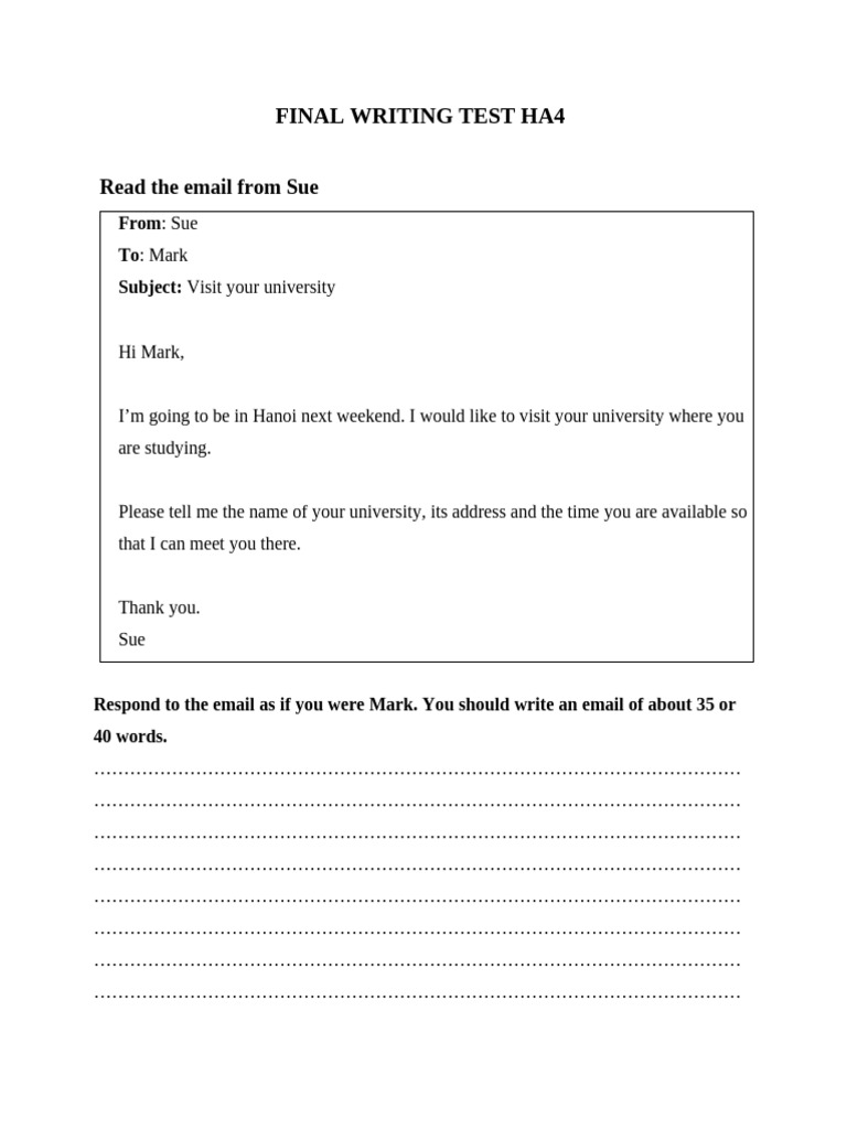 Final Writing Test Ha4 | PDF